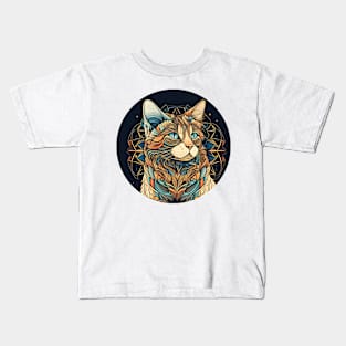 Cat Boho - Cute Funny Hippy Cat Lover Kids T-Shirt
